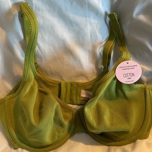 Cacique Cotton Collection Green Unlined Demi Bra 40C NWT